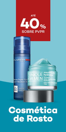 Produtos de Cosm&eacute;tica de Rosto com destaque promocional de at&eacute; 30% sobre pre&ccedil;o de Venda ao P&uacute;blico Recomendado